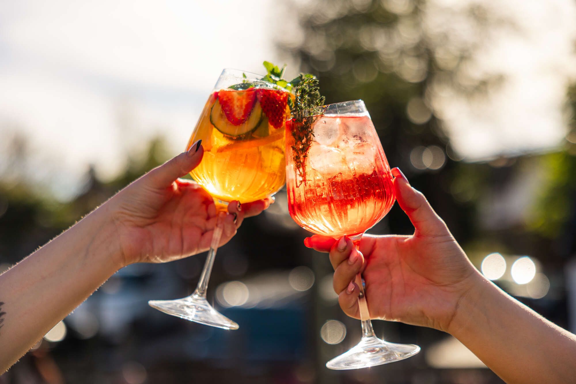 cheers with summer spritz
